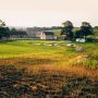 View Down onto Hole Number 18 Greens Complex - with Clubhouse facilities backdrop. Photo by John Mainka